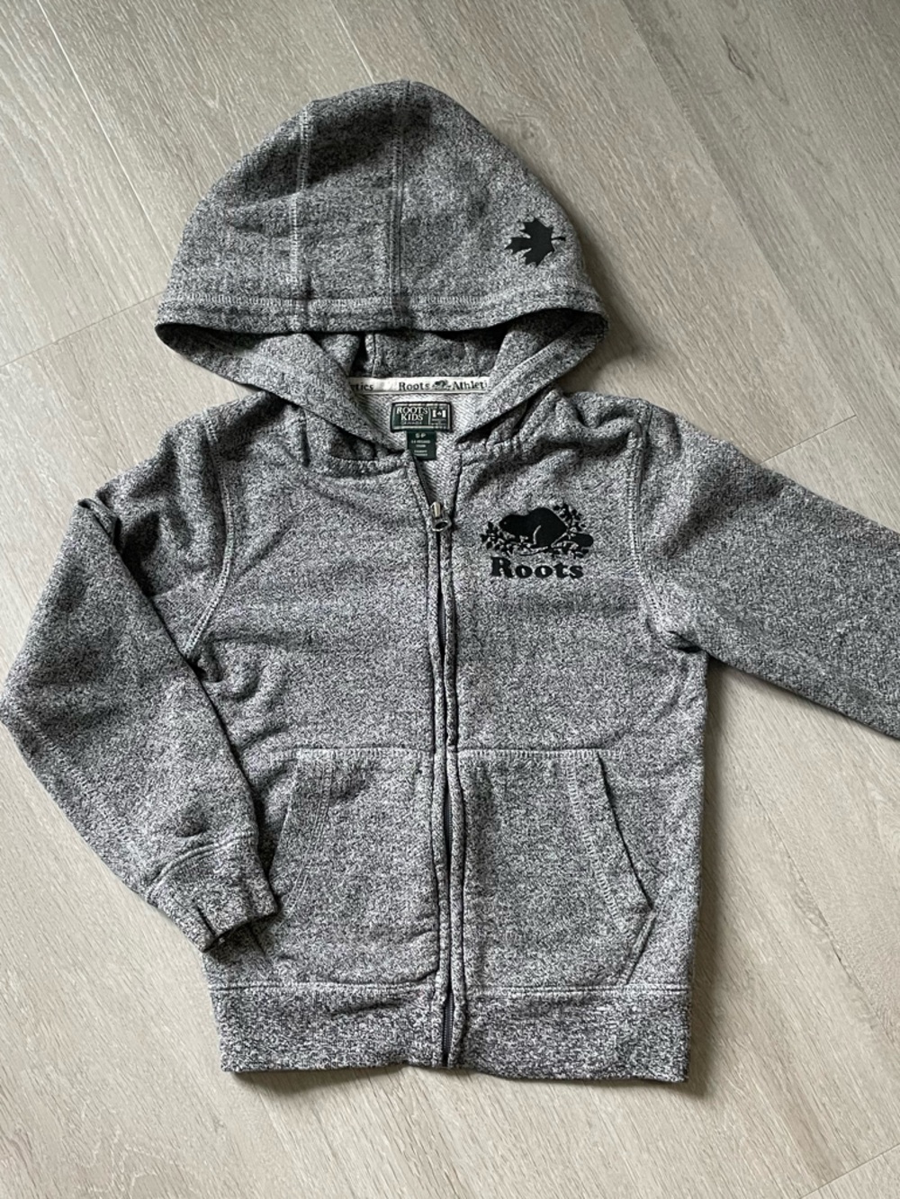 Roots Grey Hoodie with Black Maple Logo